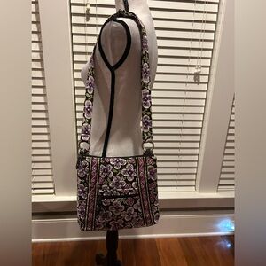 Vera Bradley PLUM PETALS Large HIPSTER Shoulder CROSSBODY Purse BAG